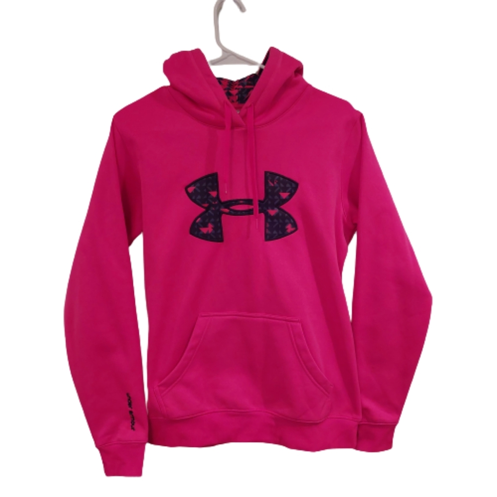 Under Armour hoodie sweatshirt Small pink with logo on chest - Picture 1 of 5